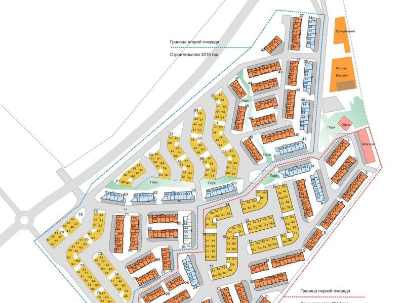 Генеральный план коттеджного посёлка Белый город